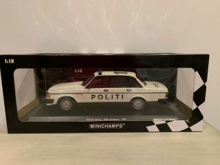 1986 Volvo 240 Gl Denmark Police 1:18 Scale By Minichamps