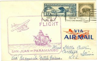 1929 Lindbergh Panam Aamc L56 Fam 6 - 15 San Juan To Paramaribo Flight Crash Cover