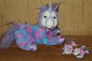 Unicorn Surprise Pink Purple Plush Unicorn W/2 Babies Stuffed Animal