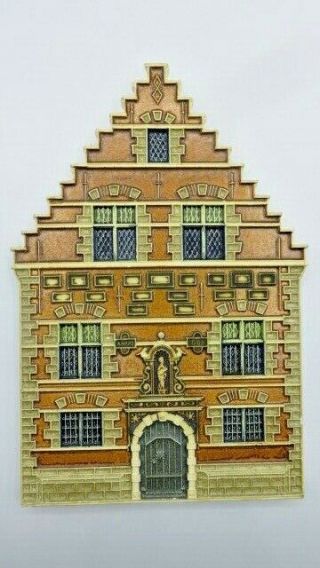 Vintage Vangeebergen Belgium Art Pottery Tile Wall Plaque Church Home Building