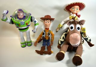 Vintage Toy Story Buzz Lightyear Woody Jessie & Bullseye Disney Store