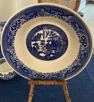 Royal China Blue And White Willow Wear Vintage 9” Bowl