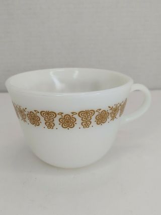 Vintage Pyrex Butterfly Gold Coffee Tea Cup Handle Milk Glass