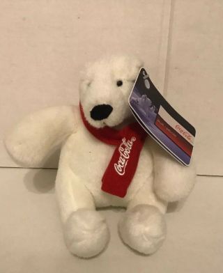 Coca Cola Polar Bear Red Scarf Nwt Plush 7 " Stuffed Animal Plush 2007 Best Play