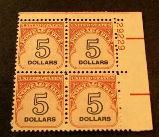 Us Plate Blocks Stamp Scott J101 Postage Due Mnh 1959 L174