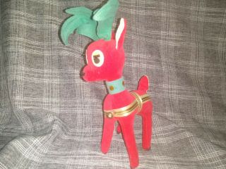 Vintage Dakin Dream Pets Reindeer Christmas Toy Japan 10” Red Felt