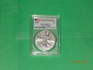 2018 American Silver Eagle Pcgs First Strike Ms70 Perfect
