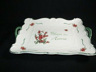 HUMMINGBIRD & GLADIOLI BLESS THIS HOME VICTORIAN PAVILION GIFT CALLING CARD TRAY 2