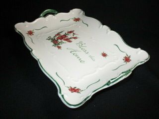 HUMMINGBIRD & GLADIOLI BLESS THIS HOME VICTORIAN PAVILION GIFT CALLING CARD TRAY 3