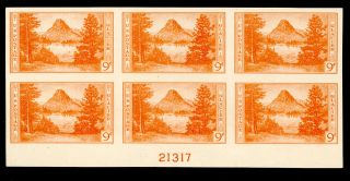Scott 764 1935 9 Cent Glacier National Park Plate Block Of 6 Mnh Ngai Vf Cat $40