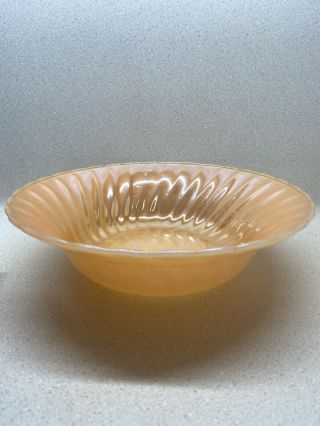 Vintage Fire King Anchor Hocking Peach Luster Swirl Serving 8.  5 " Bowl Usa