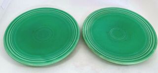 Two Vintage Green Fiesta Ware Salad Plates 6 - 3/8 "