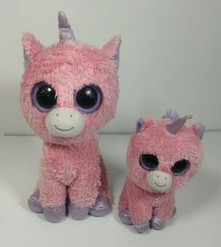 Ty Beanie Boo Pink Purple Magic The Unicorn 10 ",  6 " Tall Solid Eyes