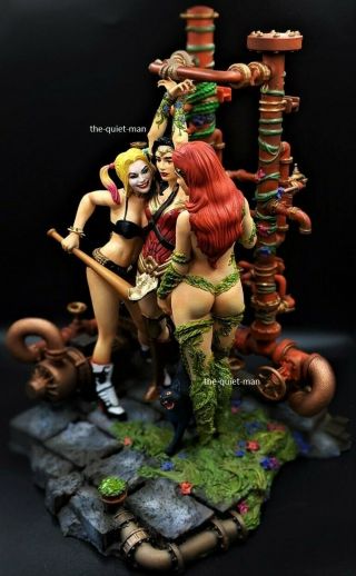 Wonder Woman Harley Quinn Poison Ivy Resin Airbrush Painted Aurora Style Statue