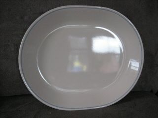 Corelle Blue Lily Oval Serving Platter 12 1/4 " X 10 " Ivory With Light Blue Trim