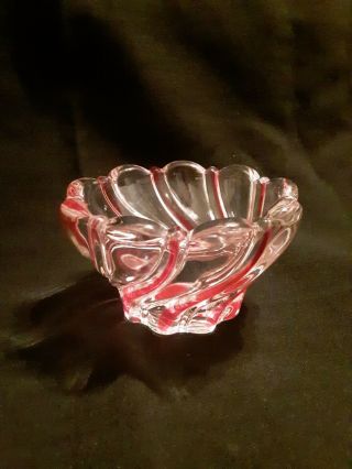 Mikasa Peppermint Swirl Red And Clear Small Candy Dish