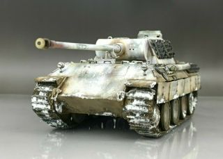 1/35 Built Dragon 6164 Wwii German Panther D Tank Winter Camo W/snow Model