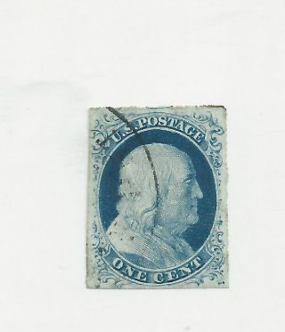 Benjamin Franklin 1851 1 Cent Blue