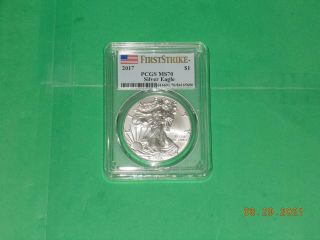 2017 American Silver Eagle Pcgs First Strike Ms70 Perfect