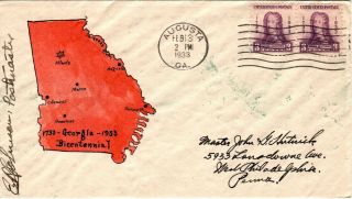 726 General Oglethorpe Hutnick Hand Colored Of The Period Cachet 2nd Day Cover