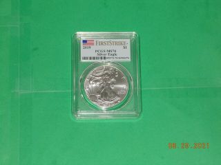 2019 American Silver Eagle Pcgs First Strike Ms70 Perfect