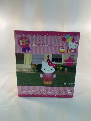Hello Kitty Airblown Inflatable 3.  5 Ft Birthday Led Light Up Indoor Outdoor