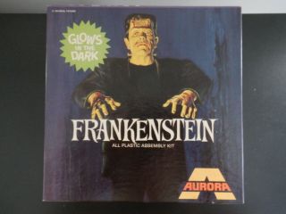 1969 Aurora Square Box Glow In The Dark Frankenstein Model Kit