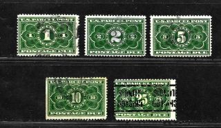 Hick Girl - Old U.  S.  Parcel Post Due Stamps Sc Jq1 - Jq5 Issue 1912 X4470