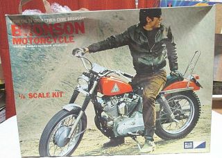 Vintage Mpc Bronson Motorcycle Model Kit,  Partially Started.