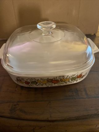 Vtg Corning Ware Corelle Spice Of Life A10b Casserole Dish Pan Skillet Lid A12c