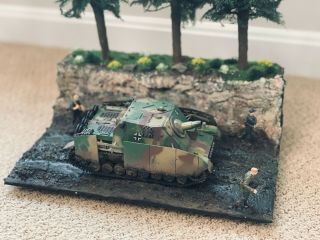 1/35 Pro Built And Weathered Diorama Ww2 Tamiya Brummbar Tank Model Kit German