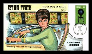 Us Cover Star Trek Lieutenant Uhuru Fdc Collins All Over Hand Colored