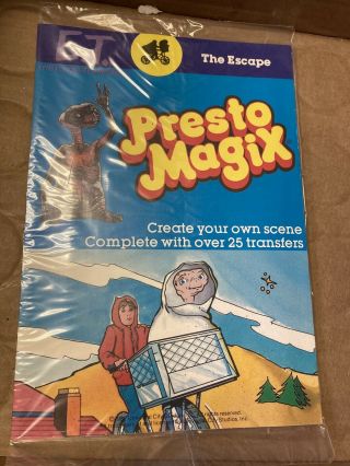 E.  T.  “the Escape “presto Magix Rub On Transfers Magic Game 1982