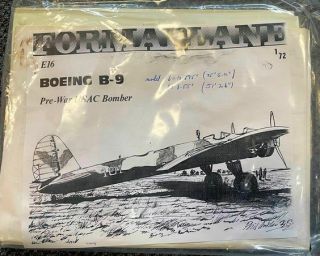 Formaplane 1/72 - Scale Boeing B - 9 Pre - War Bomber Usaac Vacuform Kit E16 Open Box