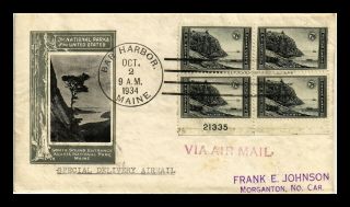 Dr Jim Stamps Us Cover Acadia National Parks Fdc Scott 746 Plate Block