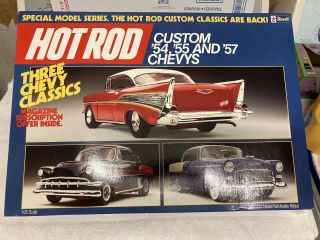 Vintage Revell Hot Rod Series Custom 54,  55,  & 57 Chevys 3kits In 1 Box Complete