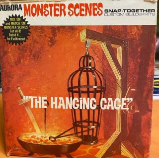 Aurora Monster Scenes The Hanging Cage Complete Vintage 1974