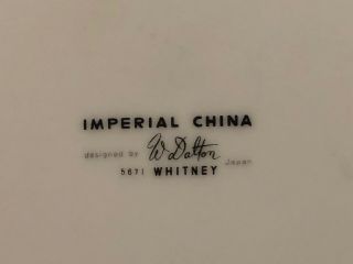 Imperial China Whitney By W.  Dalton Dinner Plate 10 3/8” (9 Available) 3