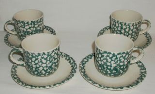 Dishes - Set Of Four Folk Craft Moose Country Mugs Or Cups & Saucers By Tienshan