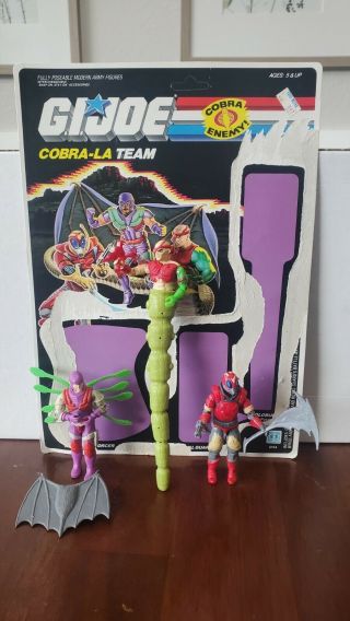 1987 Gi Joe Cobra La Team Set Action Figure Un - Cut Card Back Near Complete - Arah