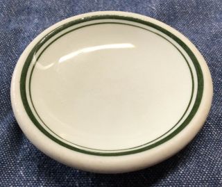 Rare Vintage Miniature 3” (buffalo China Like) Plate Double Green Strip Unmarked
