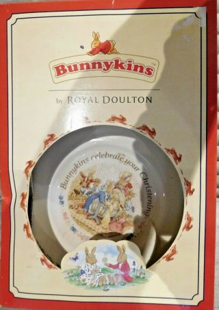 Royal Doulton Bunnykins Christening Plate And Cup Boxed Set