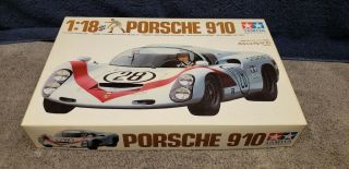 Vintage Tamiya Porsche 910 1/18 Scale Plastic Model Kit Boxed