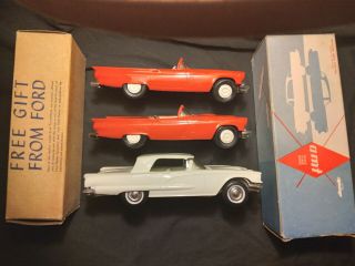 Vintage Amt 1957 1960 Ford Thunderbird Promo Model Car Friction Box Mich Dealer