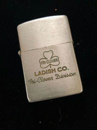 Zippo Lighter Made In Bradford Pa Engraved Ladish Co.  Tri - Clover Division