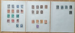 1870s Us Classic Banknote Stamps On Album Pages,  From 1c To 30c