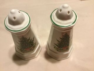 Pfaltzgraff Heritage Christmas Tree Salt And Pepper Shakers
