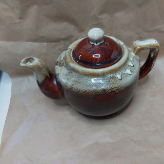 Vintage Mid Century Brown Drip Glaze Ceramic Teapot Artmap Vintage Teapot