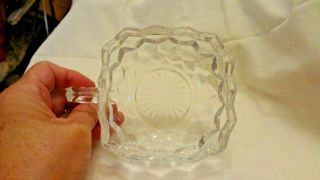 Fostoria American Clear Square Shape Cubist Serving Bowl W/ Handle Candy Etc