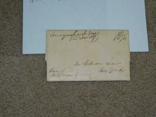 Us Stampless - Anaquasscook,  N.  Y. ,  1837,  18 3/4 Cent Rate To York City